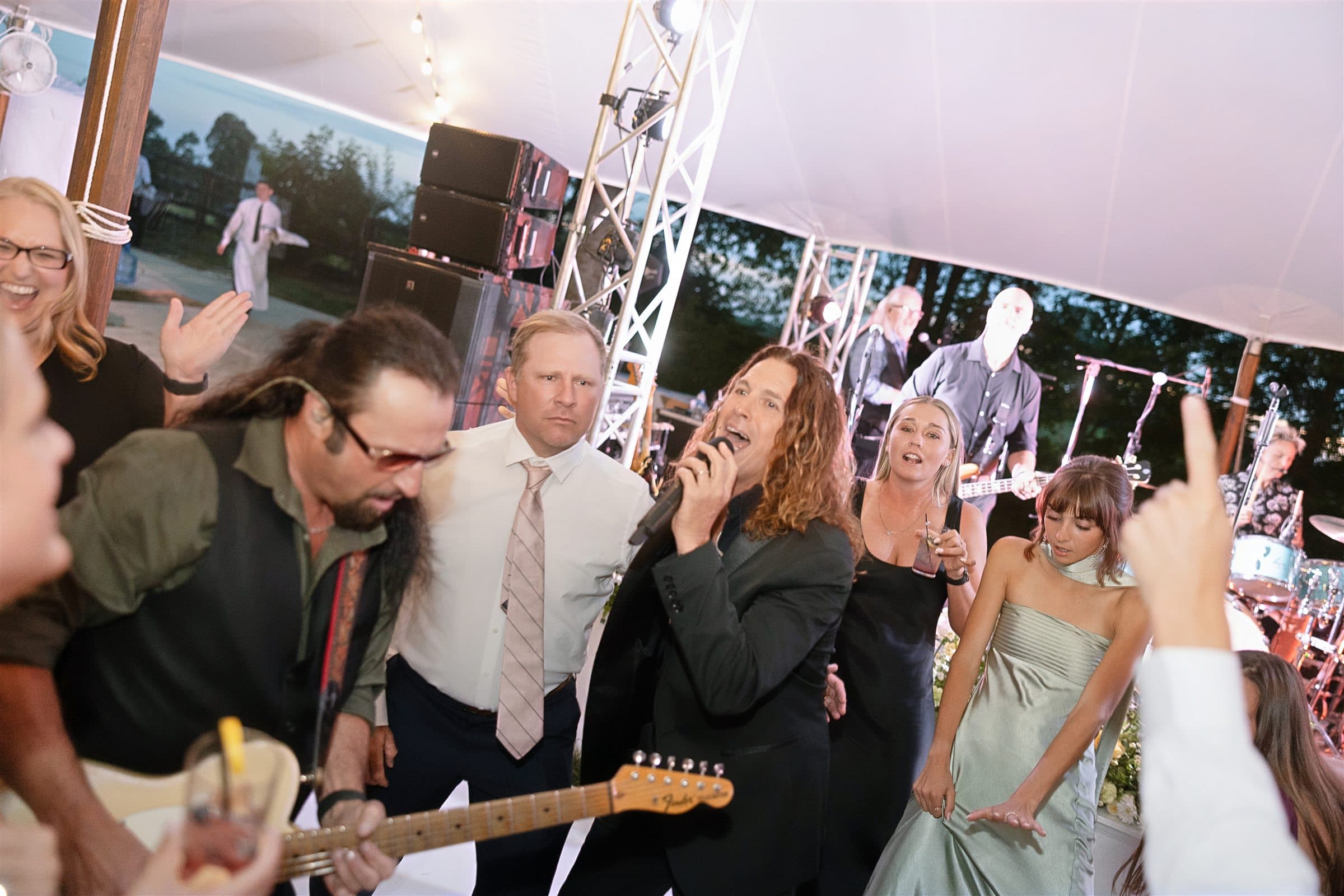 The band mid-set