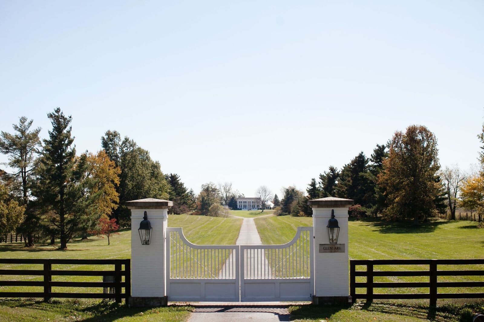 The estate gates in autumn color
