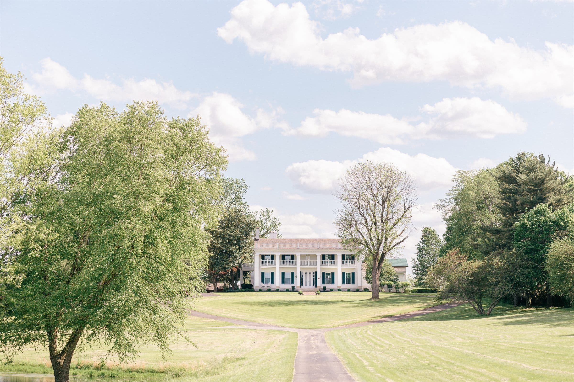 The Lary Manor across the spring lawn