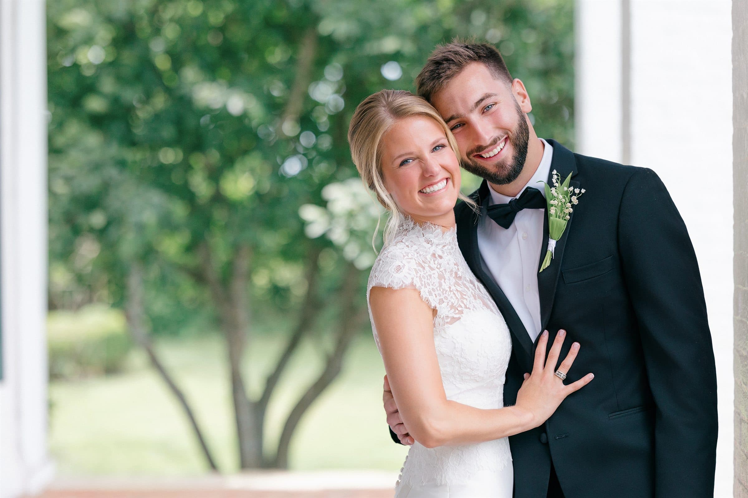 A kiss beside the manor porch