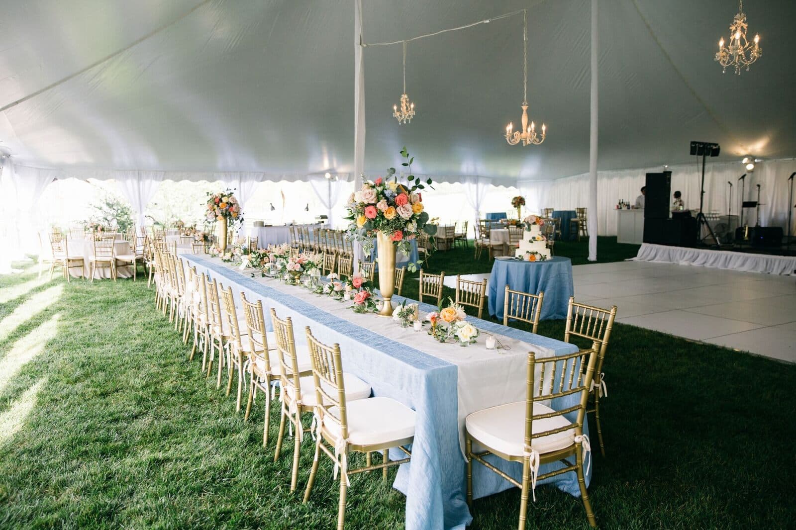 A king's table set under the sailcloth tent